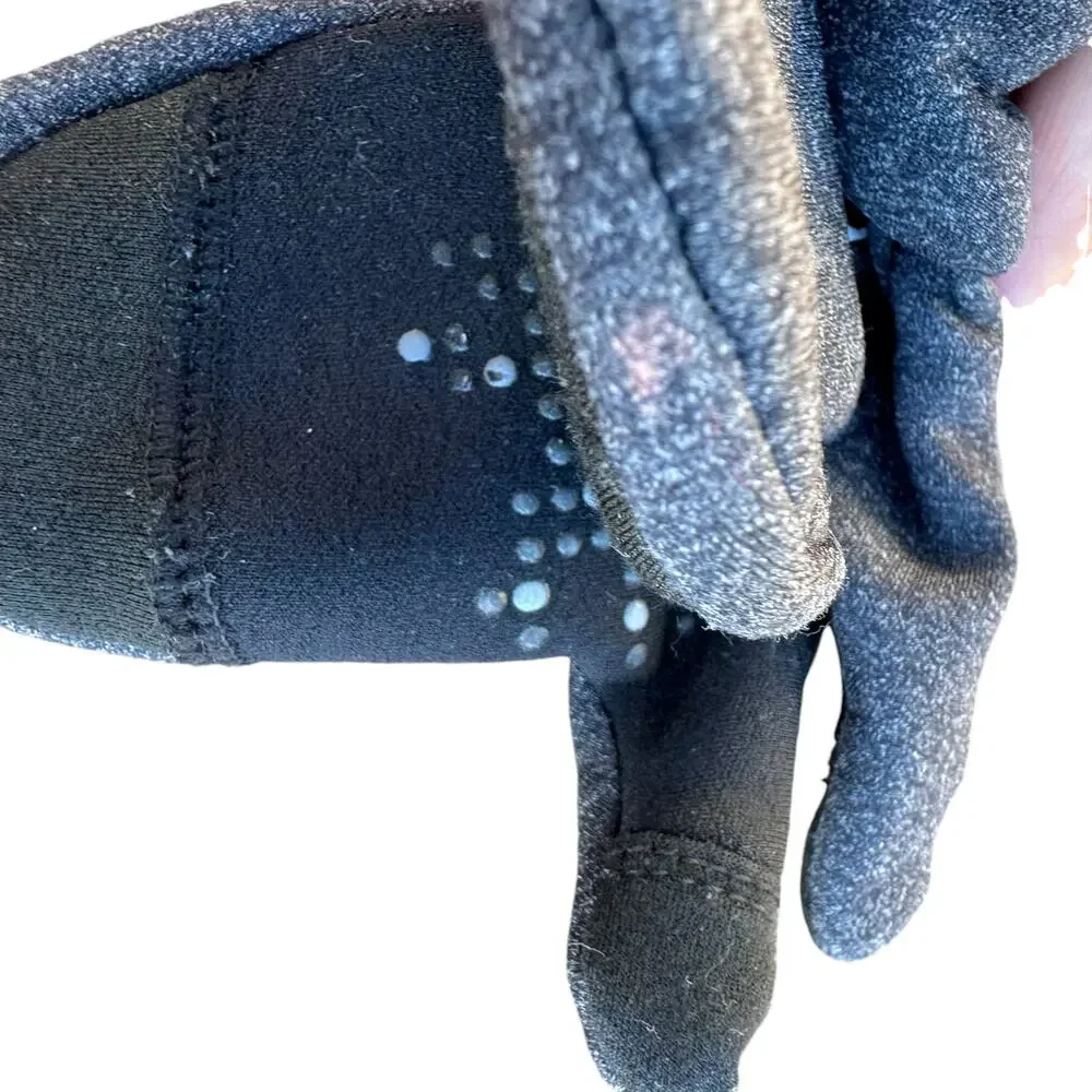 Head Heather Black Unisex Kids Sensatic Touchscreen Silicone Palm Gloves XS